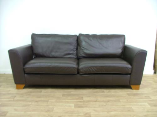 M & S Three Seat Leather Sofa