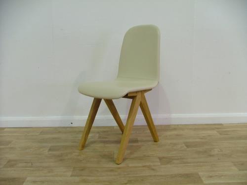 Cream Leather Dining Chair