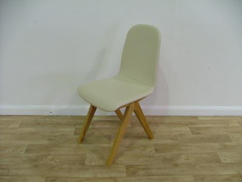 Cream Leather Dining Chair