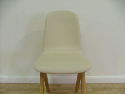 Cream Leather Dining Chair #2
