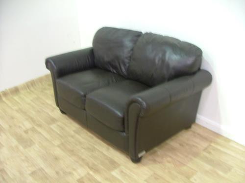 Brown Leather 2 Seater Sofa 