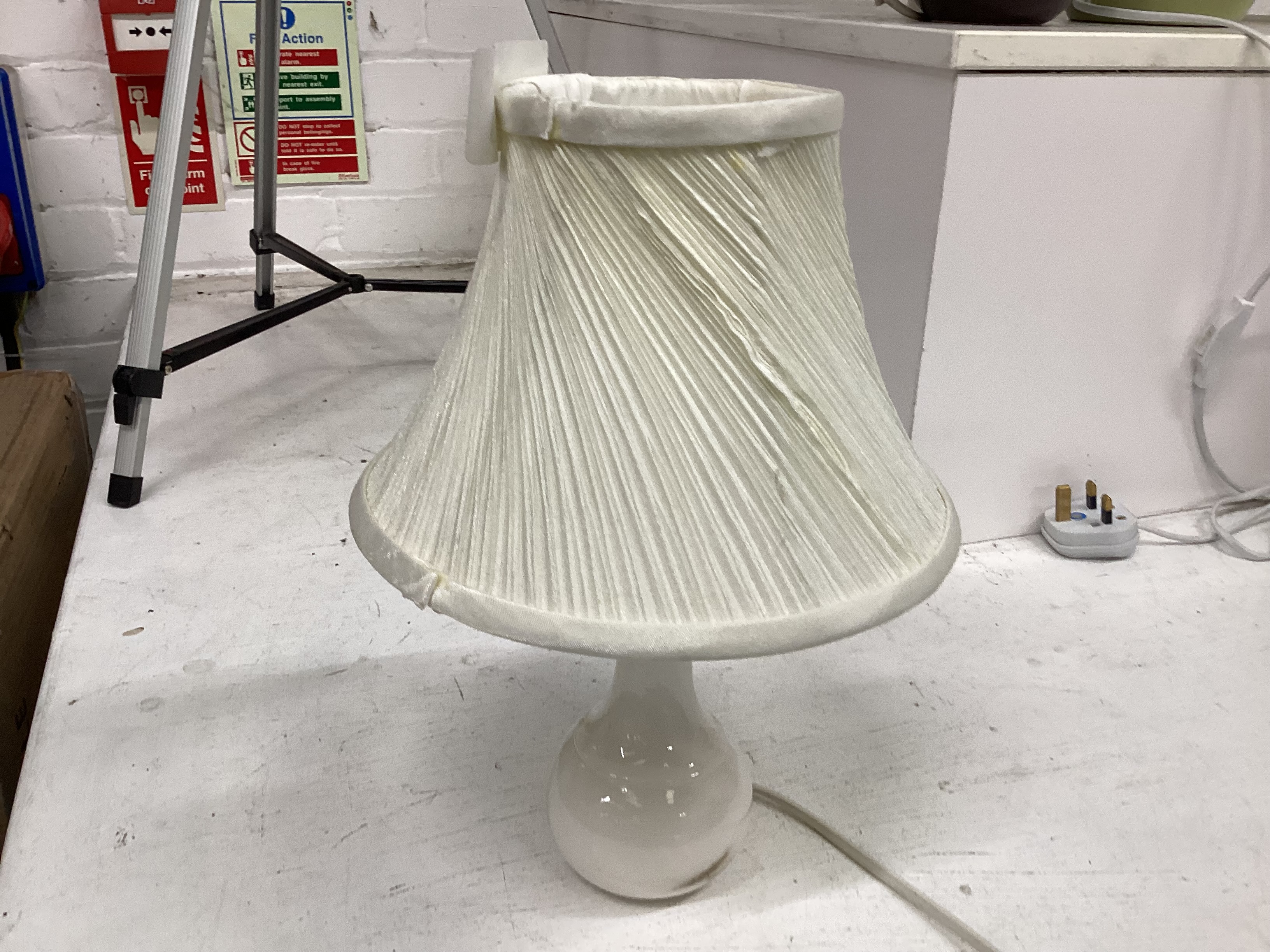Small White Lamp with marble base