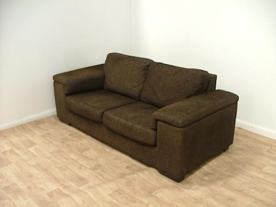 Brown Fabric 3 Seater Sofa 