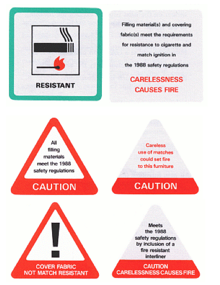 Fire safety labels